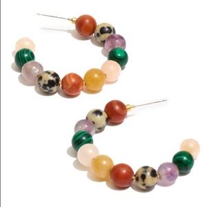 Madewell semiprecious beaded hoop earrings